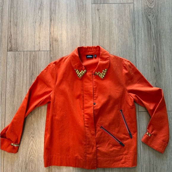 Orange Studded Kate Spade Saturday Jacket - Picture 2 of 11